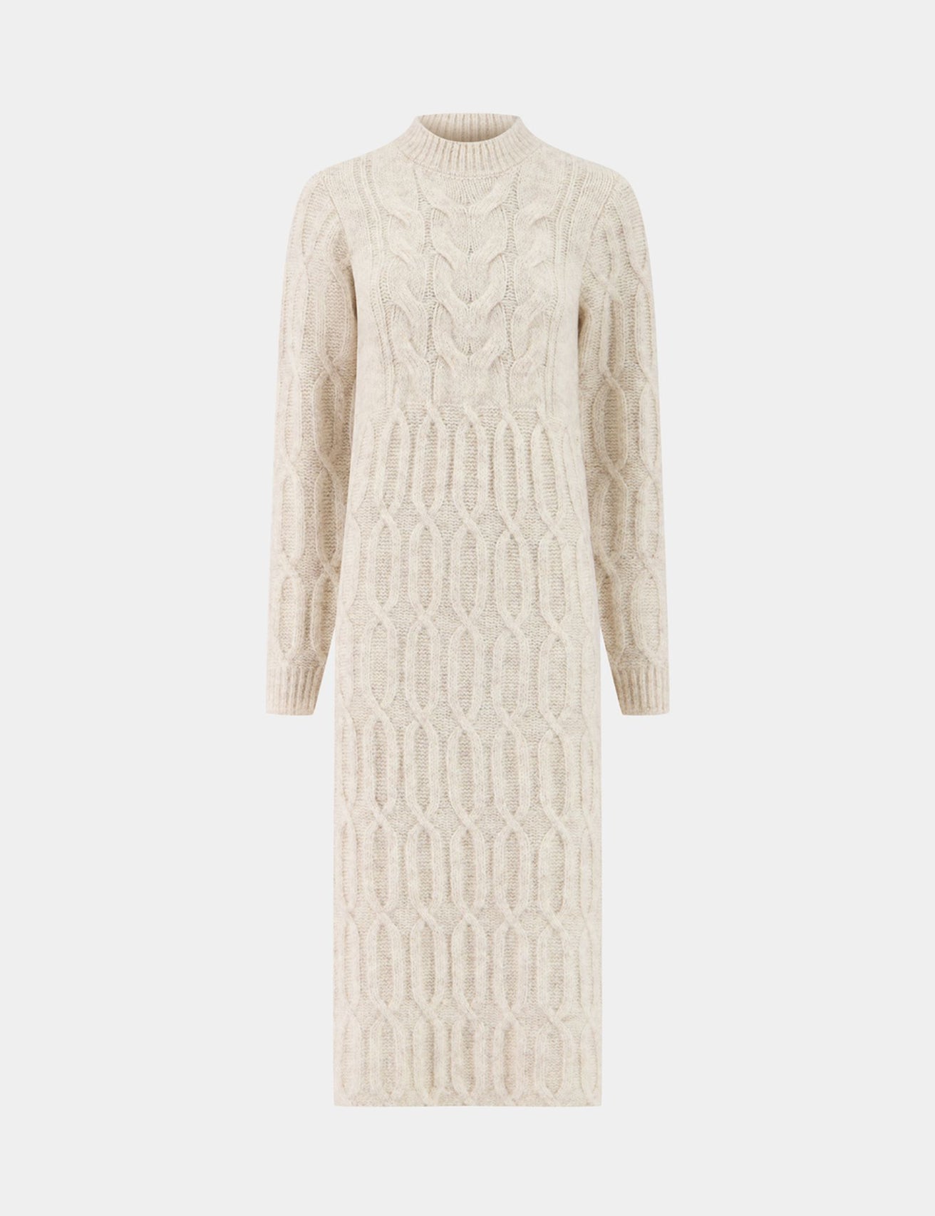 Robe pull en maille tressée sable - Image 4