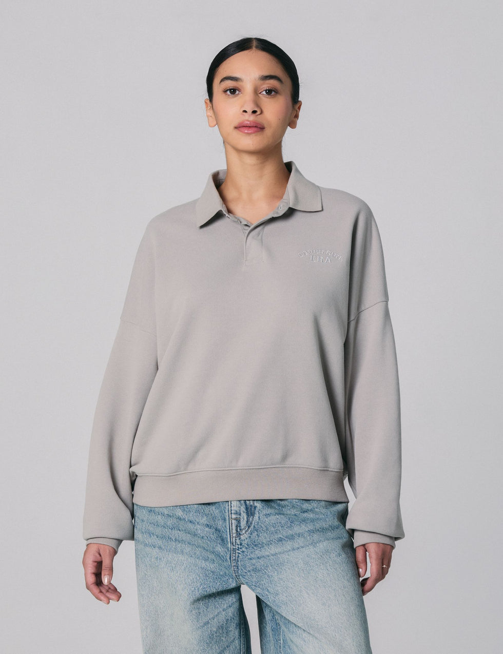 Polo oversize gris clair