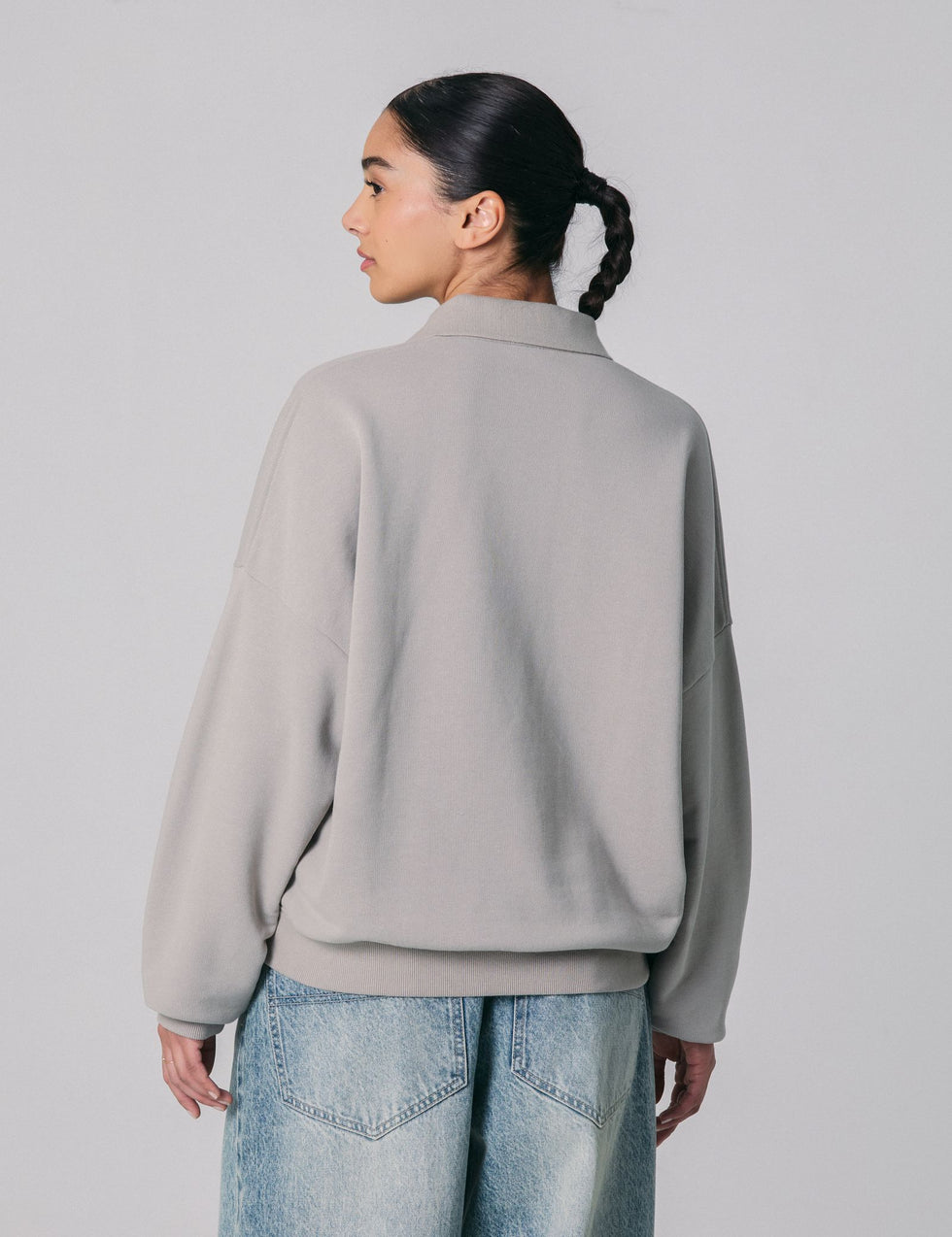 Polo oversize gris clair