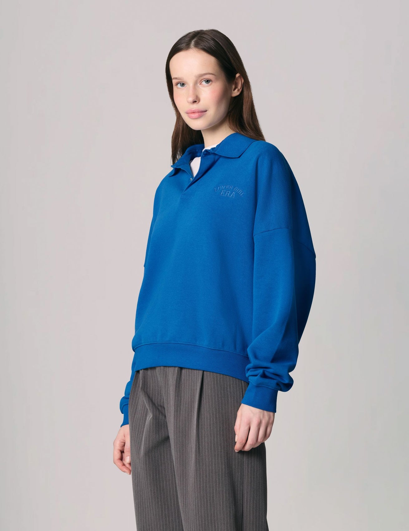 Polo oversize bleu ocean - Image 1