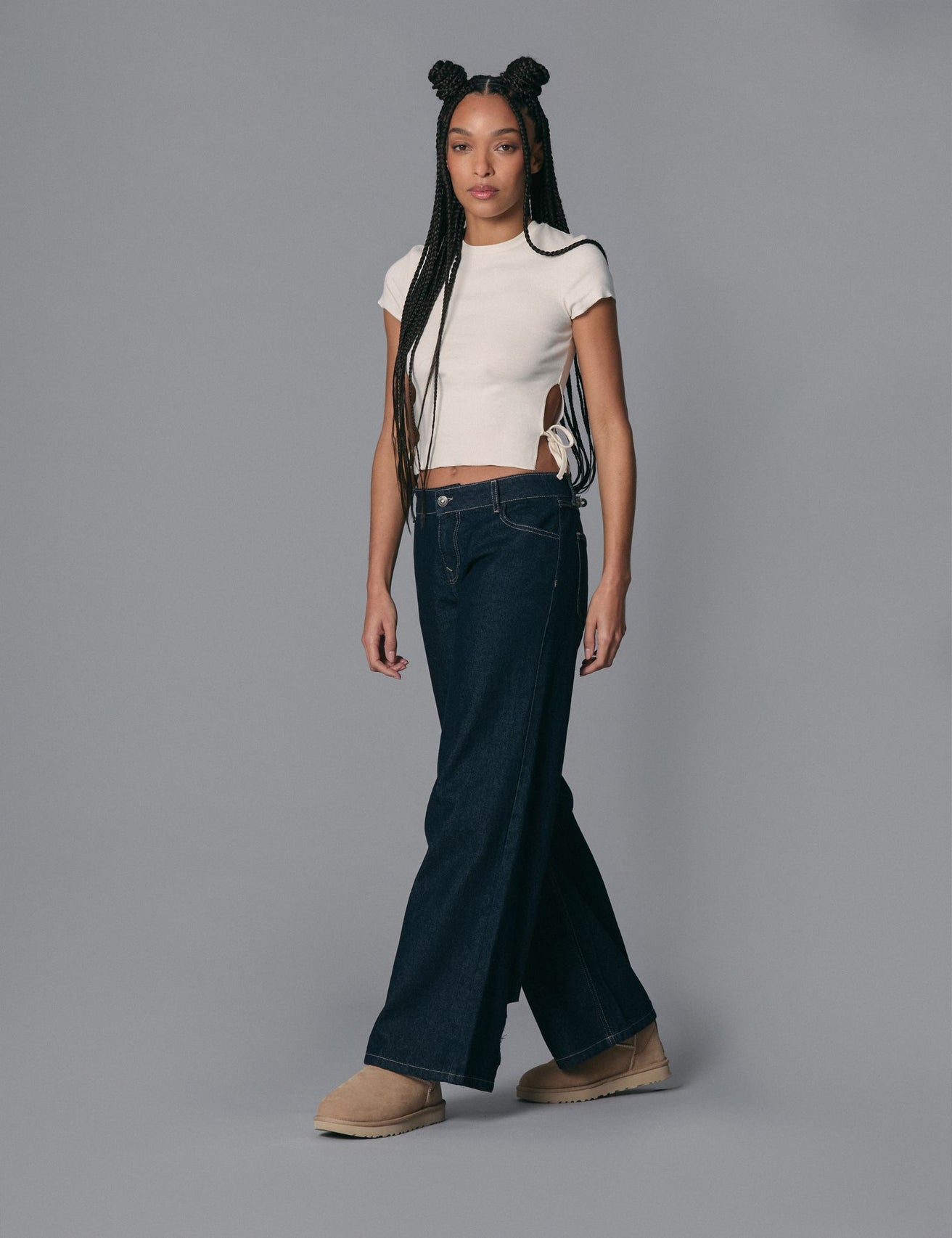 Jean Wide Leg taille basse bleu - Image 5