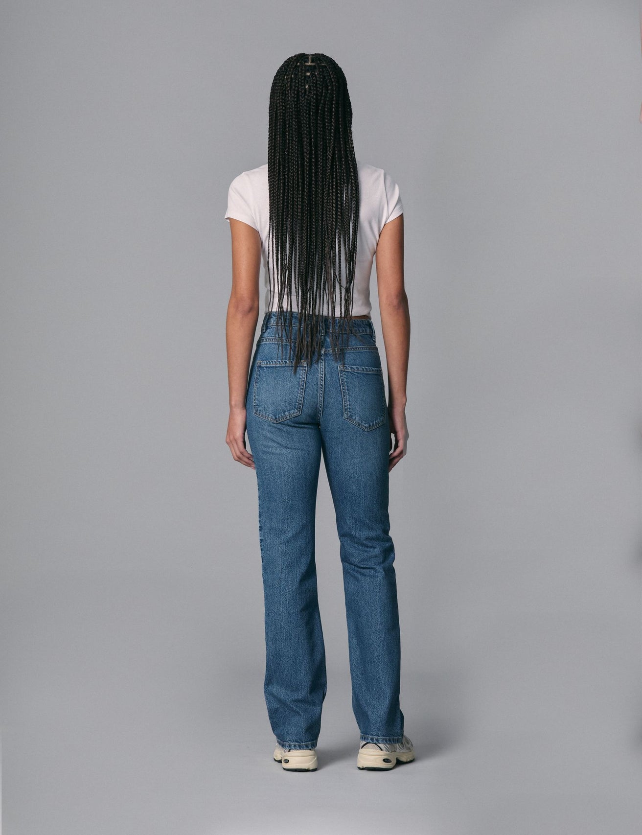 Jean straight taille basse bleu - Image 2