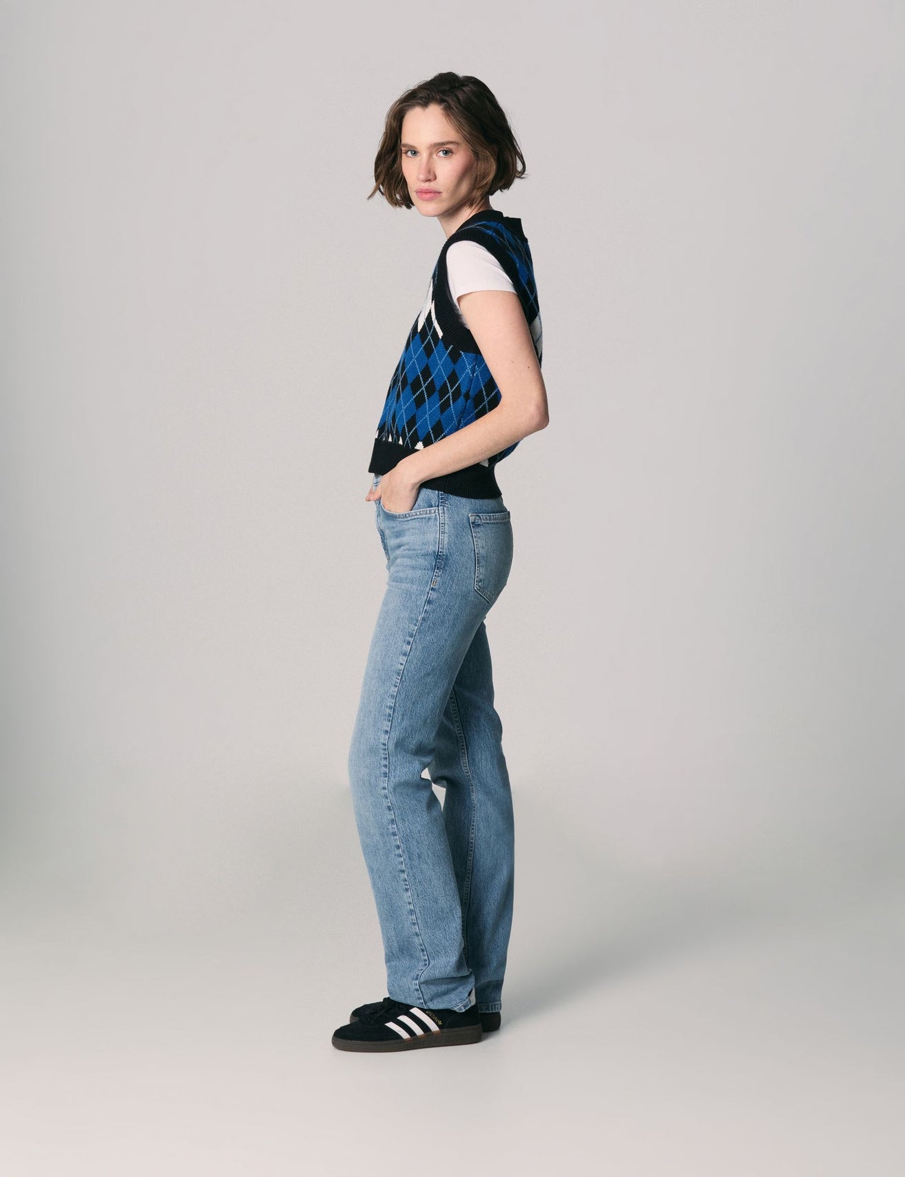 Jean Straight taille basse bleu - Image 3