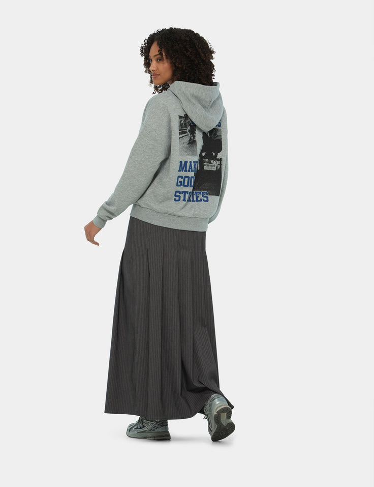 Sweat oversize à message gris