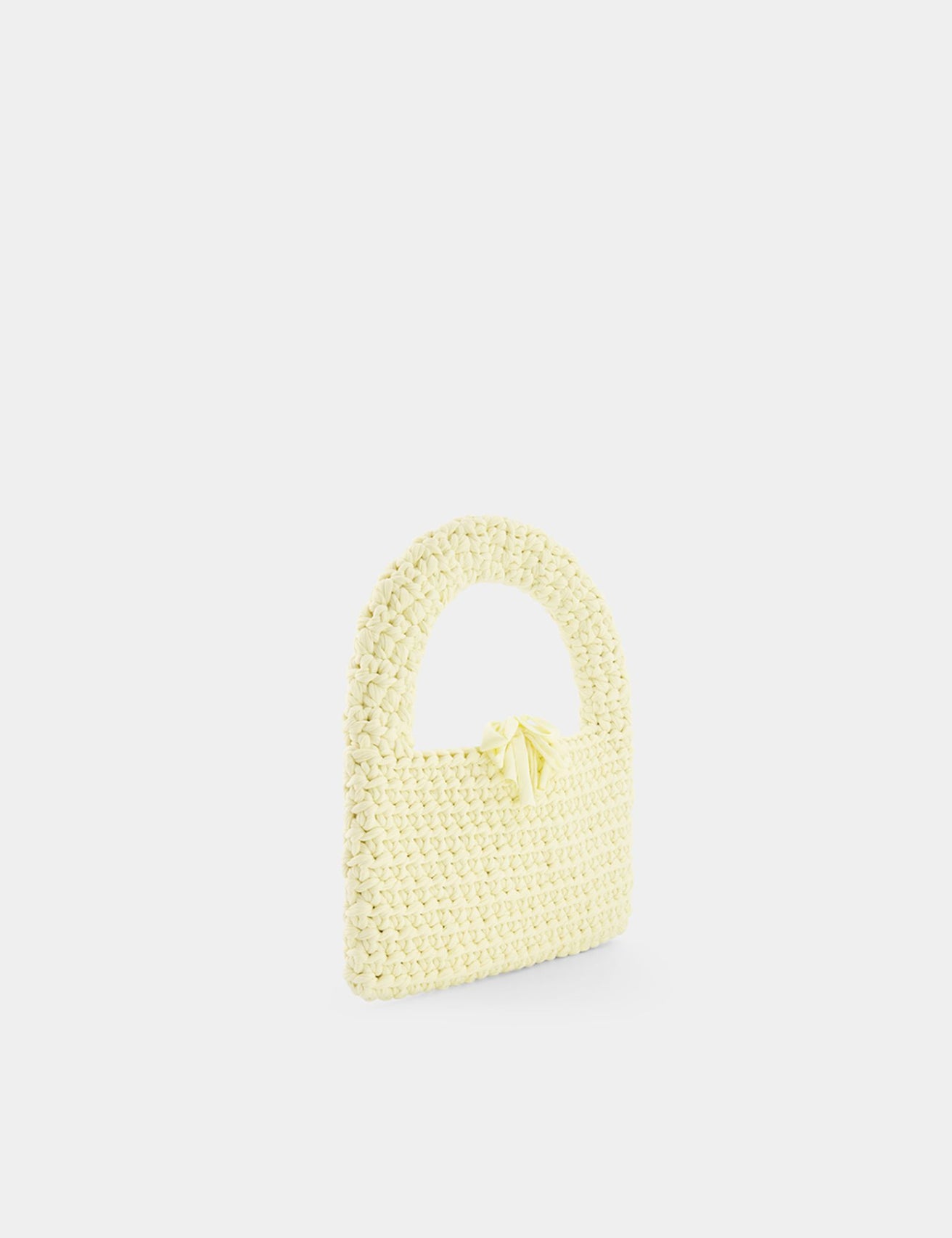 sac à main tressé jaune - Image 1