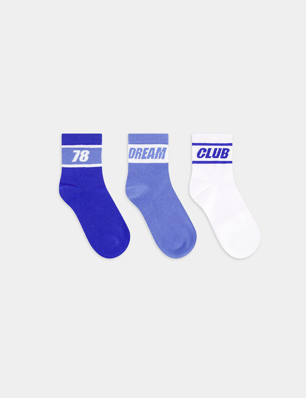 lot de 3 paires de chaussettes à message bleues et blanches