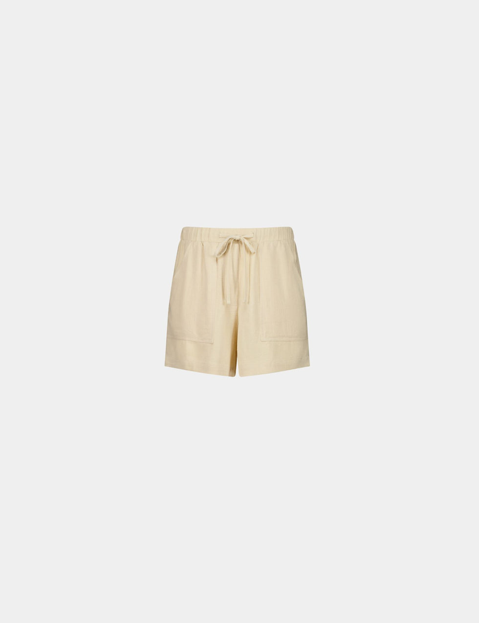 Short fluide en lin beige clair