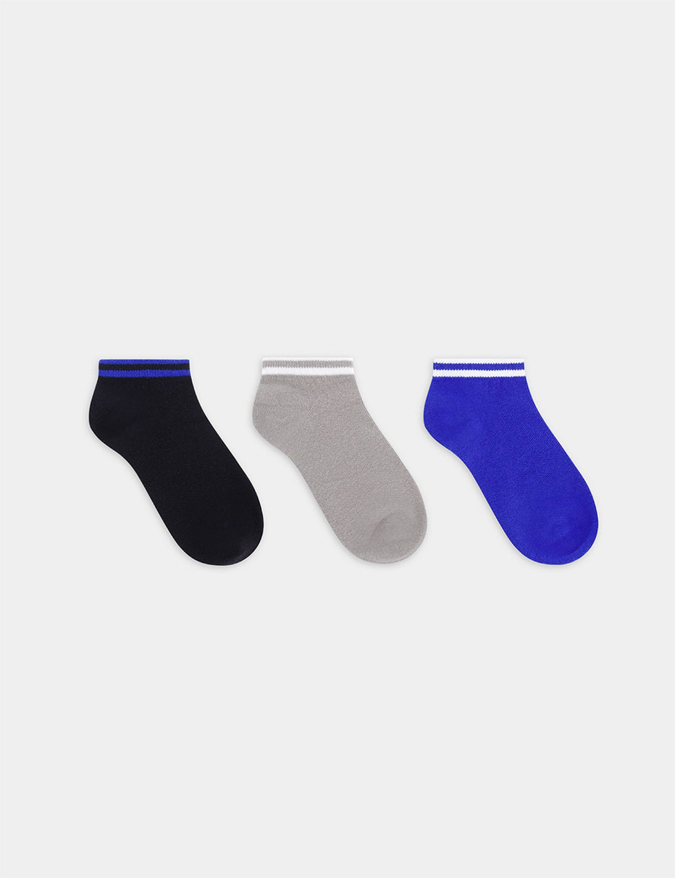 Lot de 3 paires de chaussettes grises bleues et noires