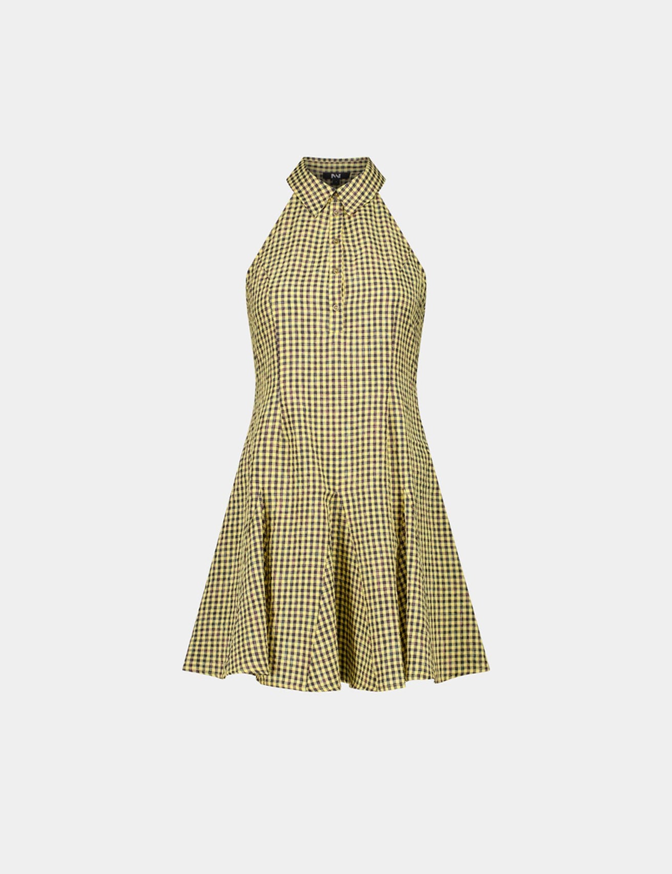 Robe Vichy courte jaune et noir - Image 3