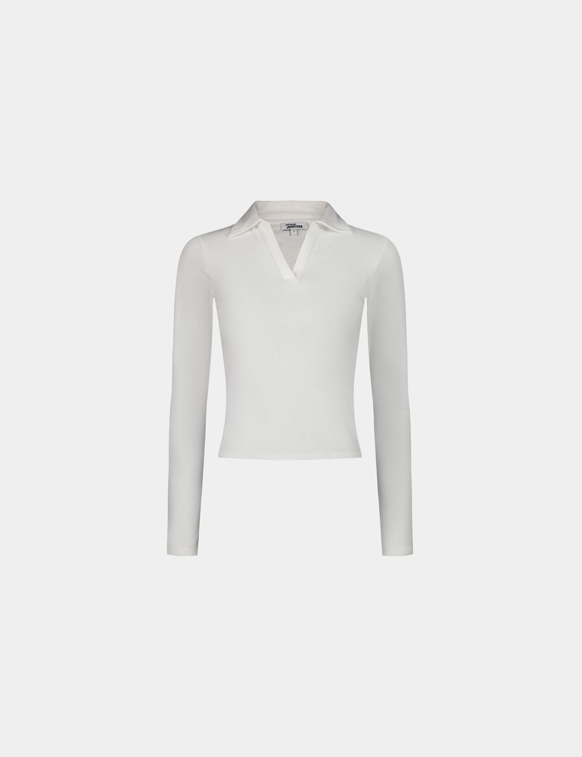 Top manches longues col chemise blanc