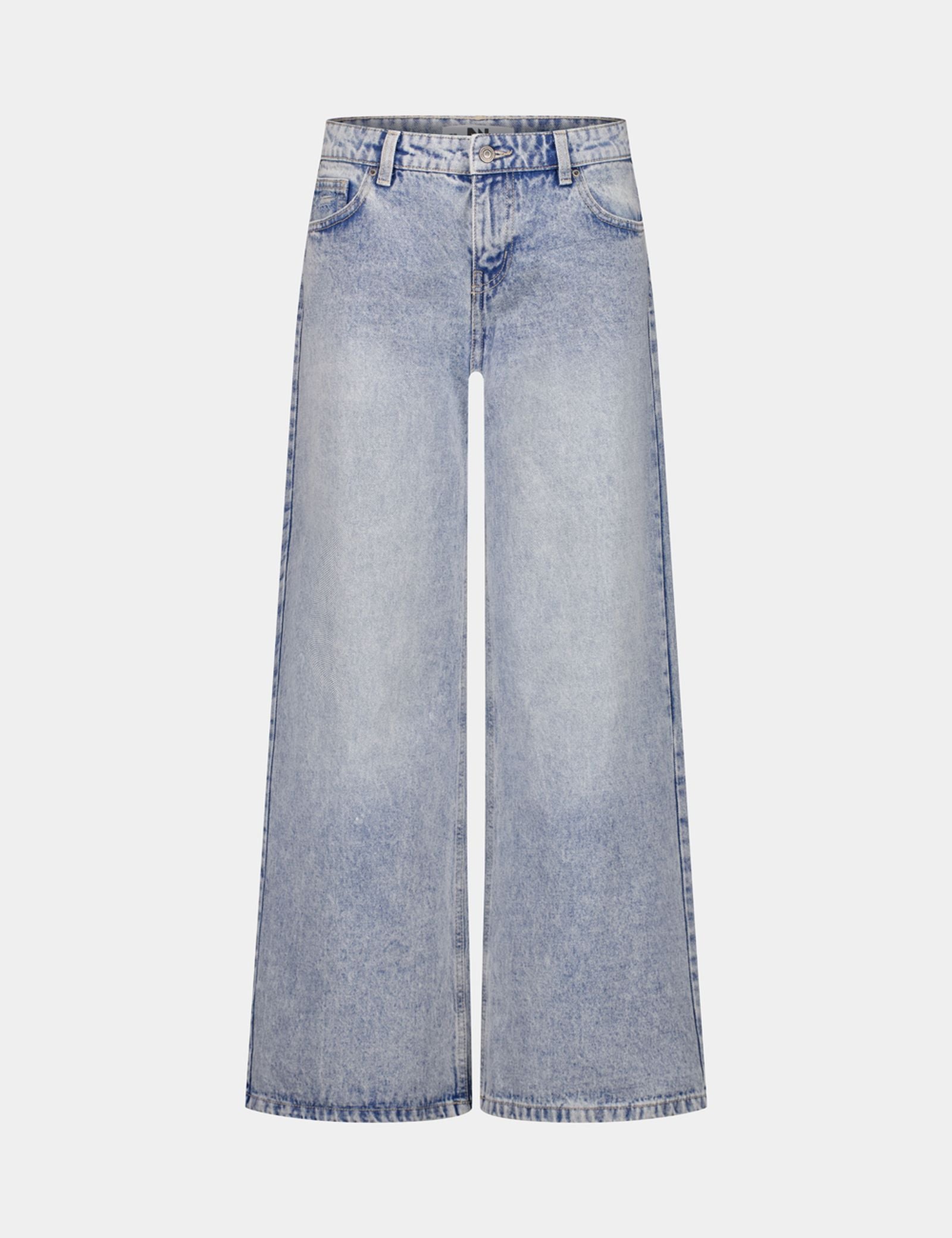 Jean wide leg taille basse bleu