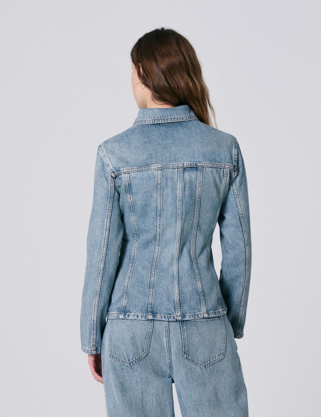 Veste en jean ajustée bleu - Image 2