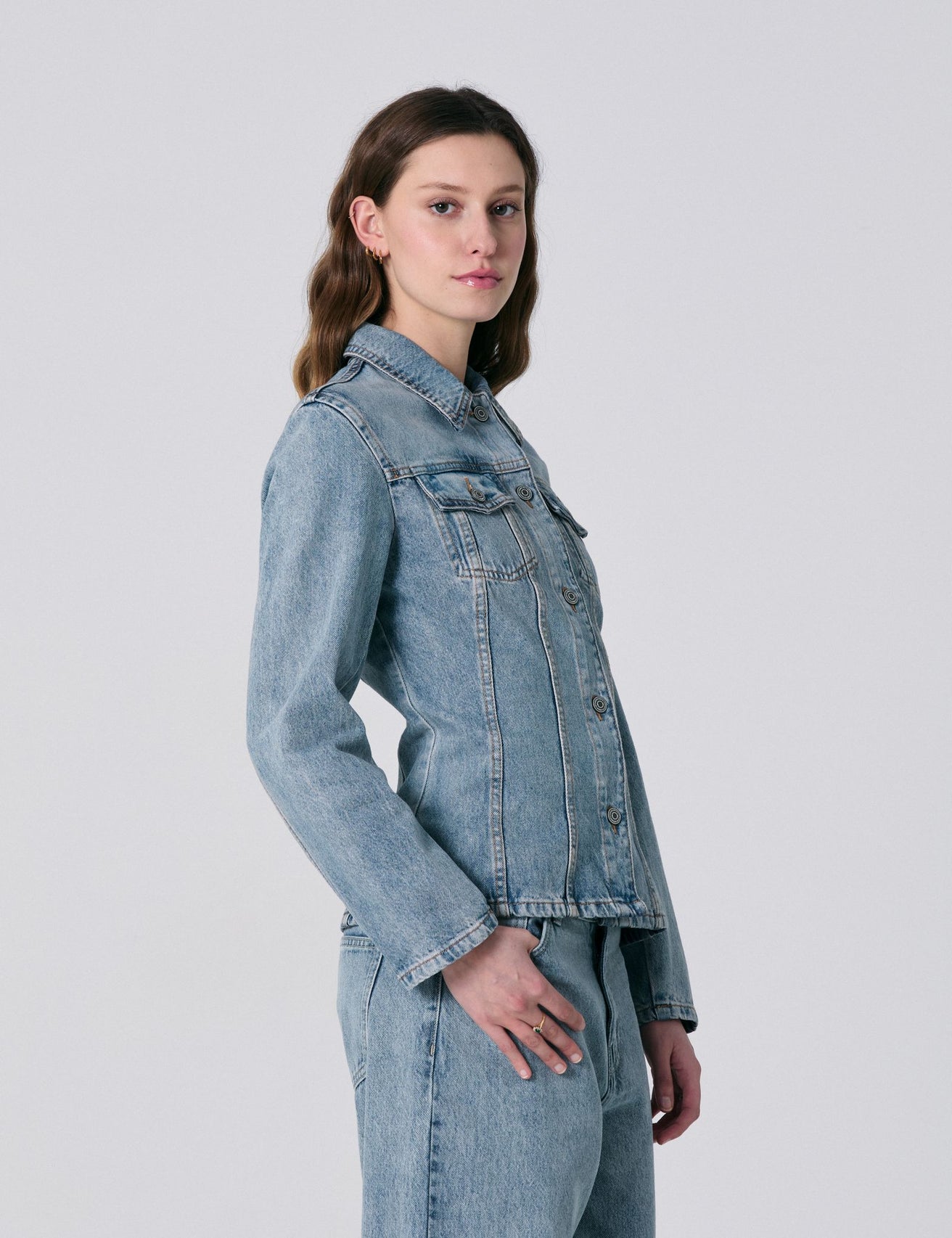 Veste en jean ajustée bleu - Image 3