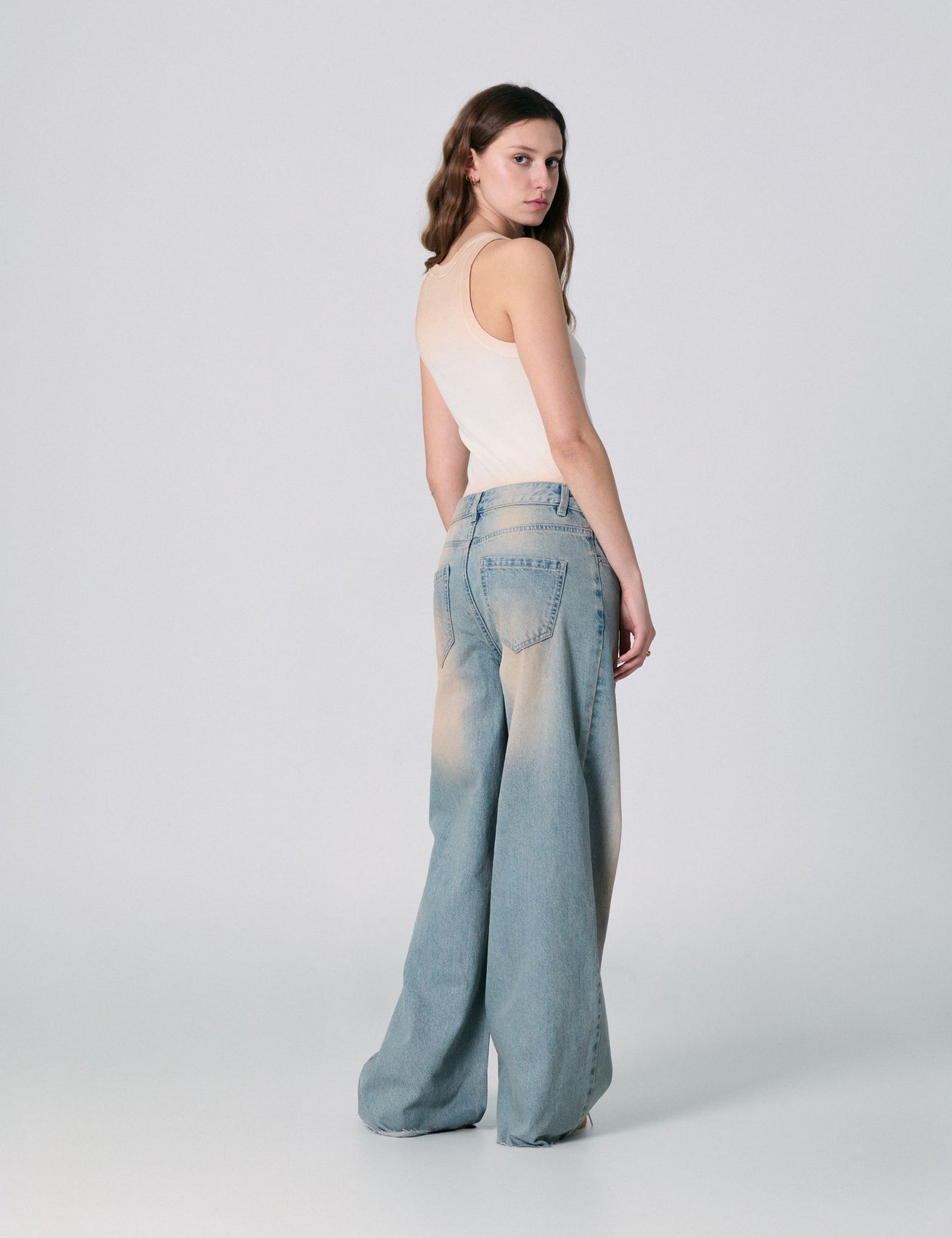 Jean maxi wide leg taille basse bleu - Image 3