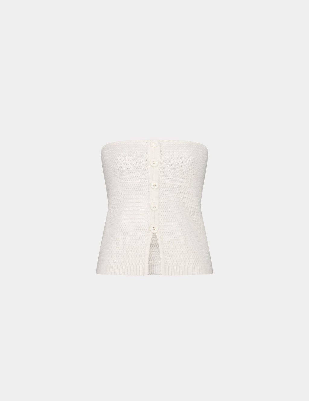 Top bustier en maille écru