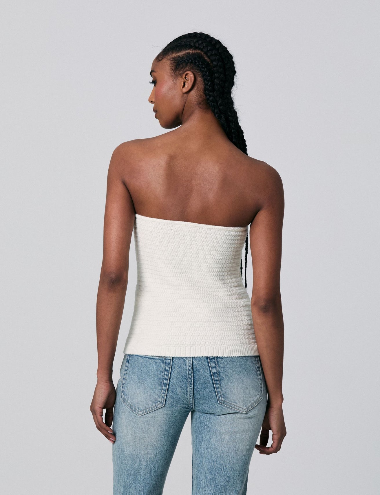 Top bustier en maille écru - Image 2