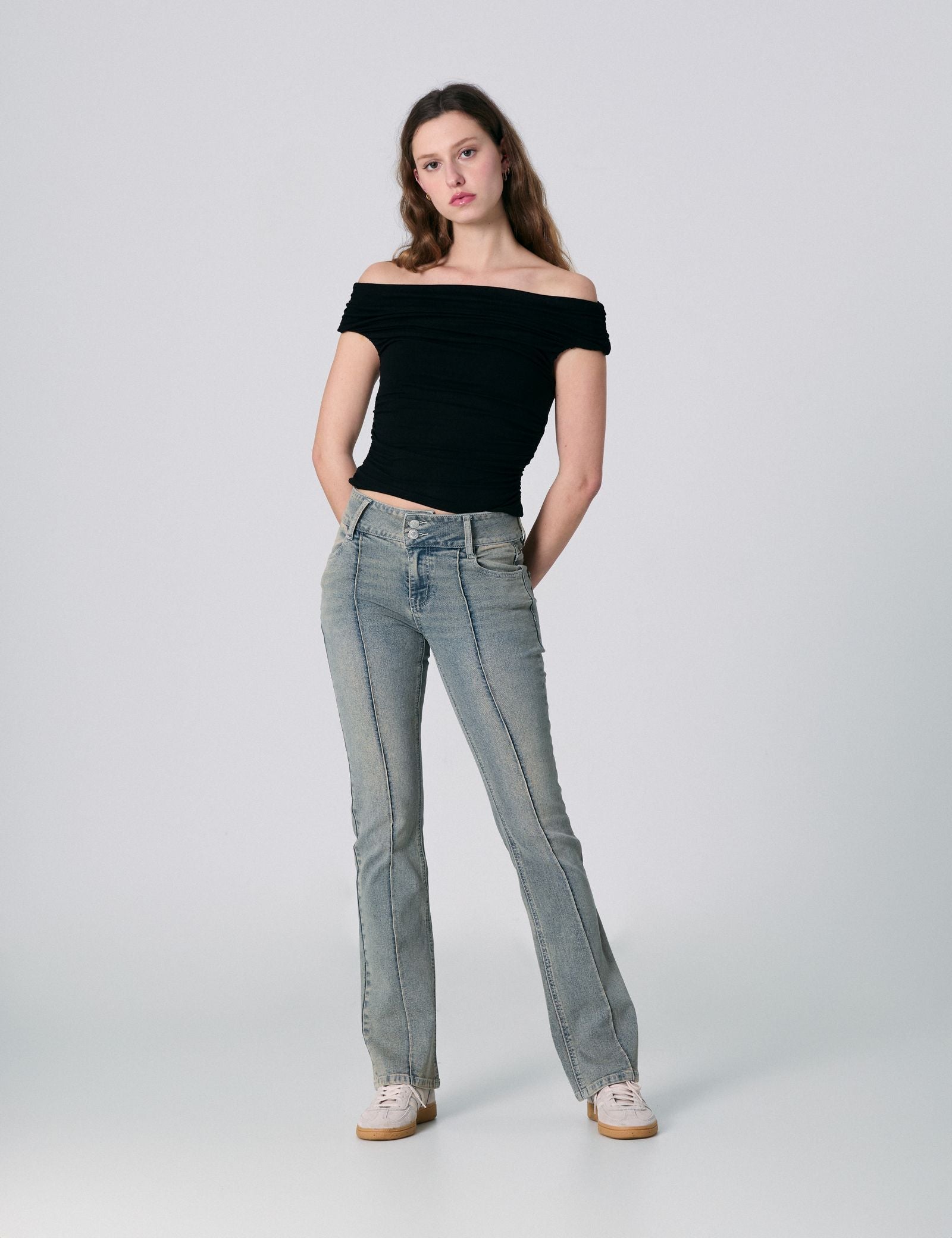 Jean flare taille basse bleu ciel