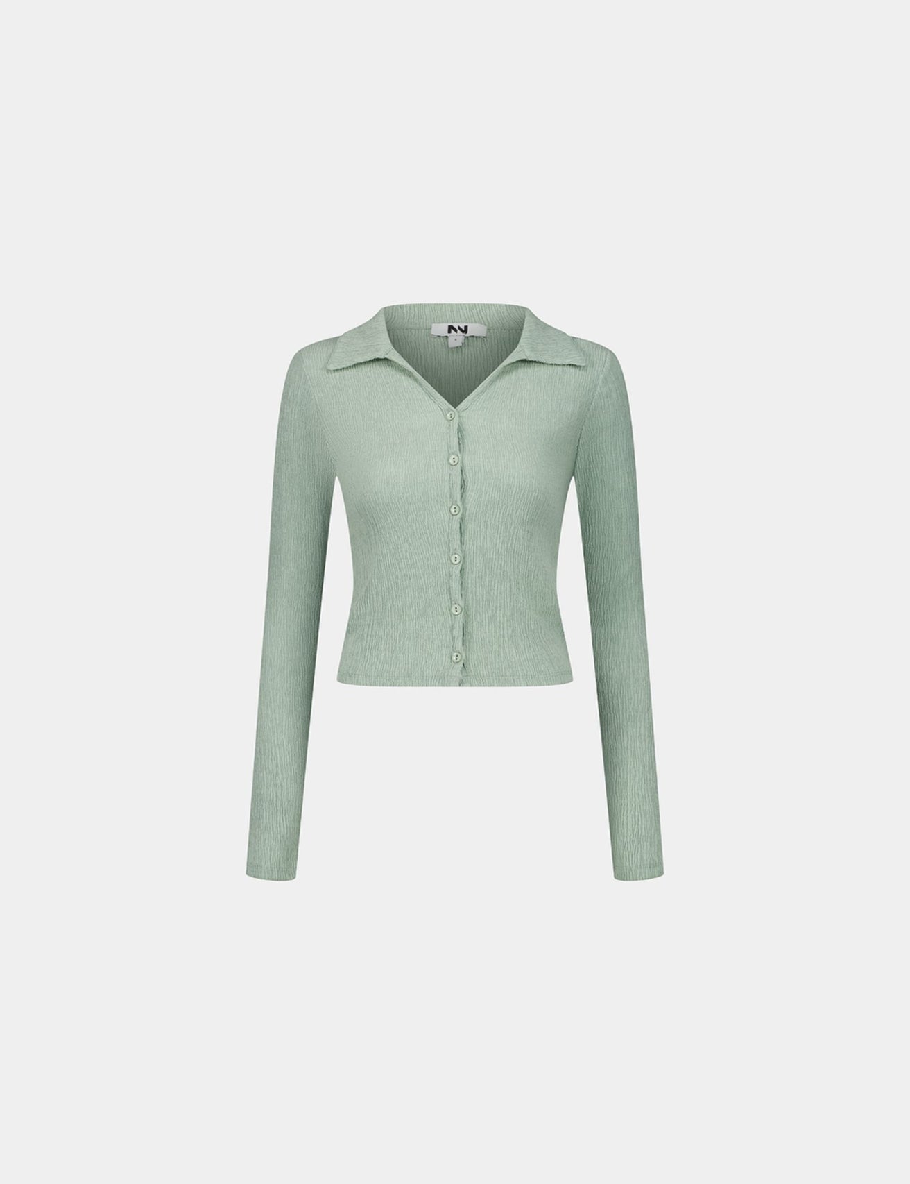 Chemise crêpée verte claire - Image 4