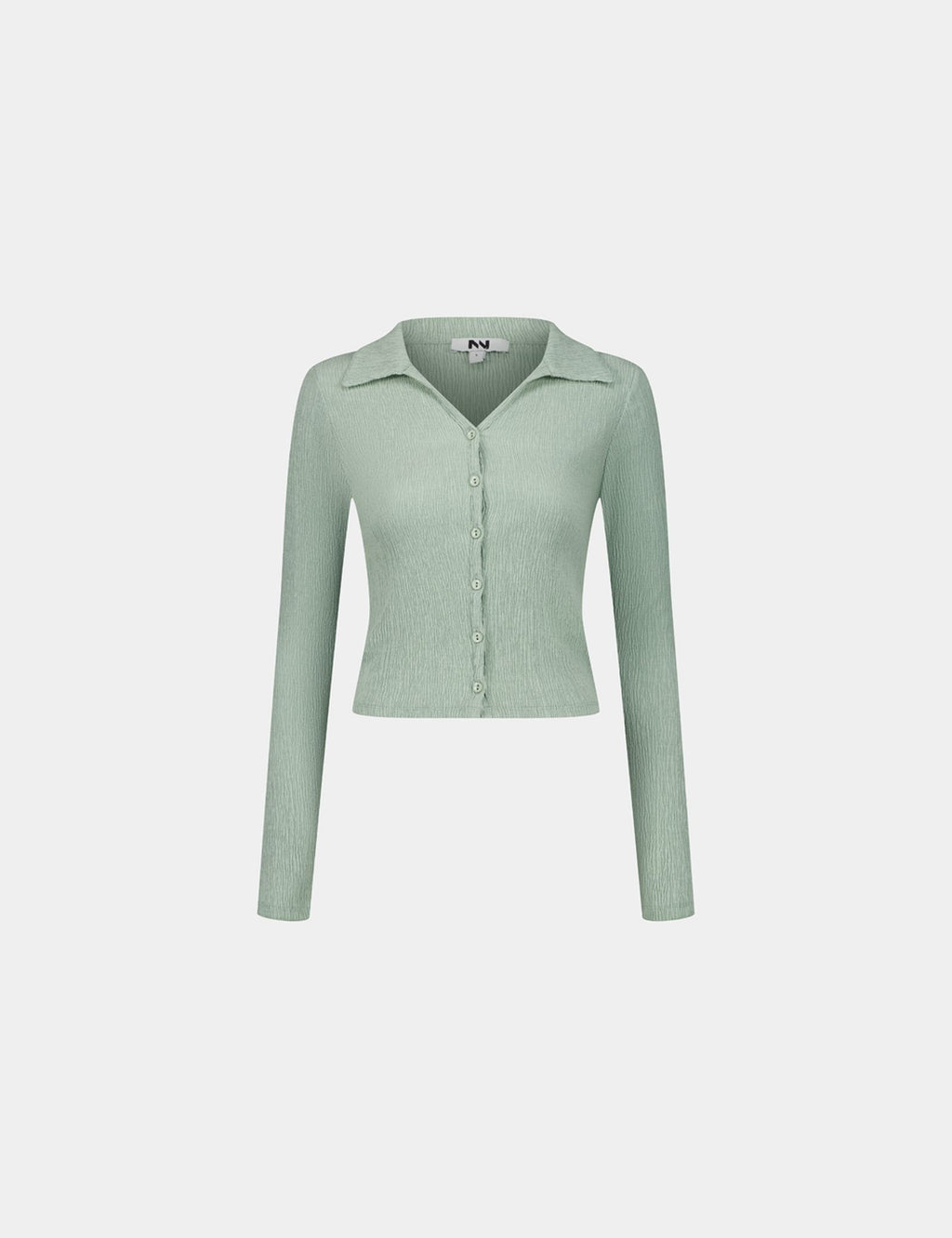 Chemise crêpée verte claire