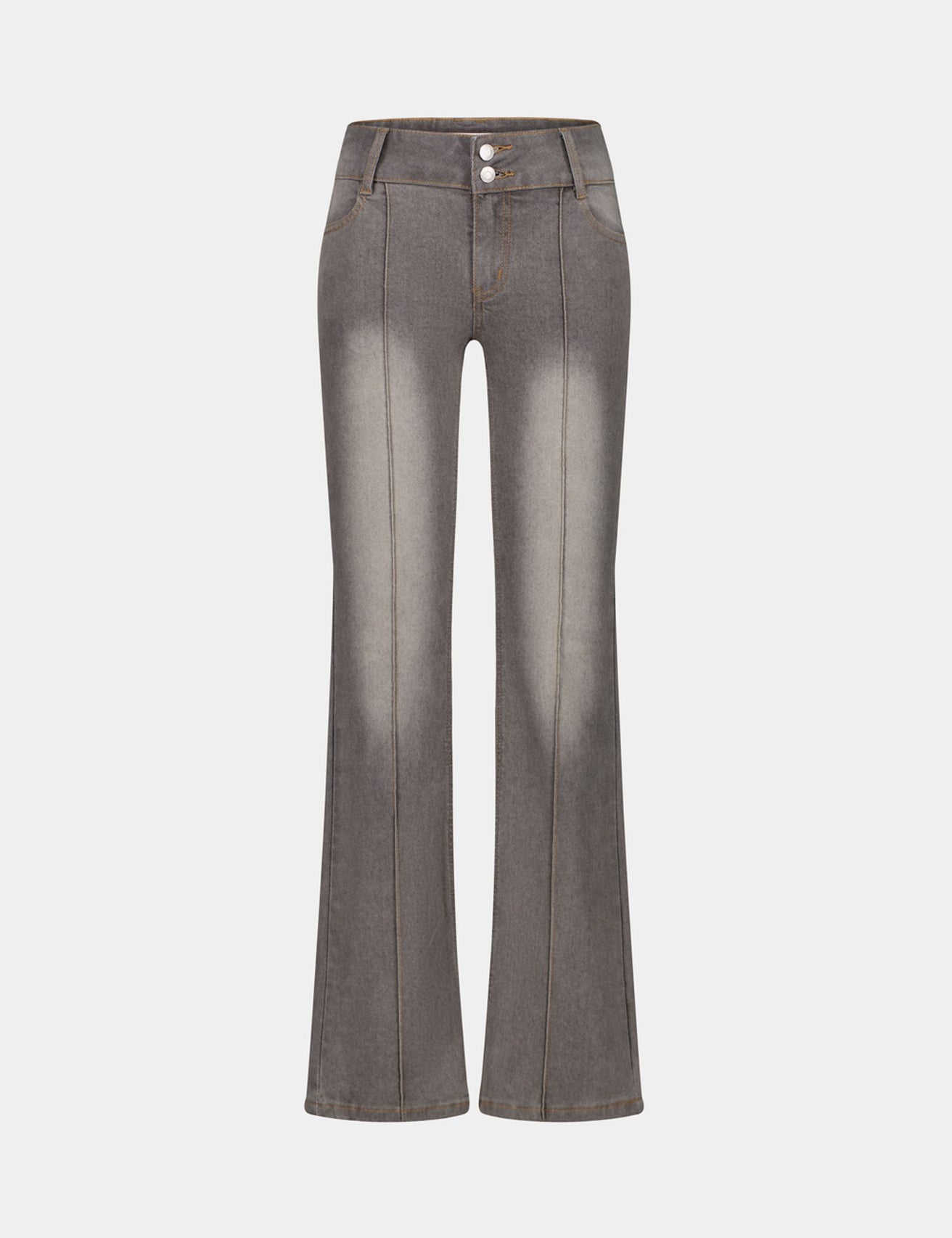 Jean flare taille basse gris - Image 1