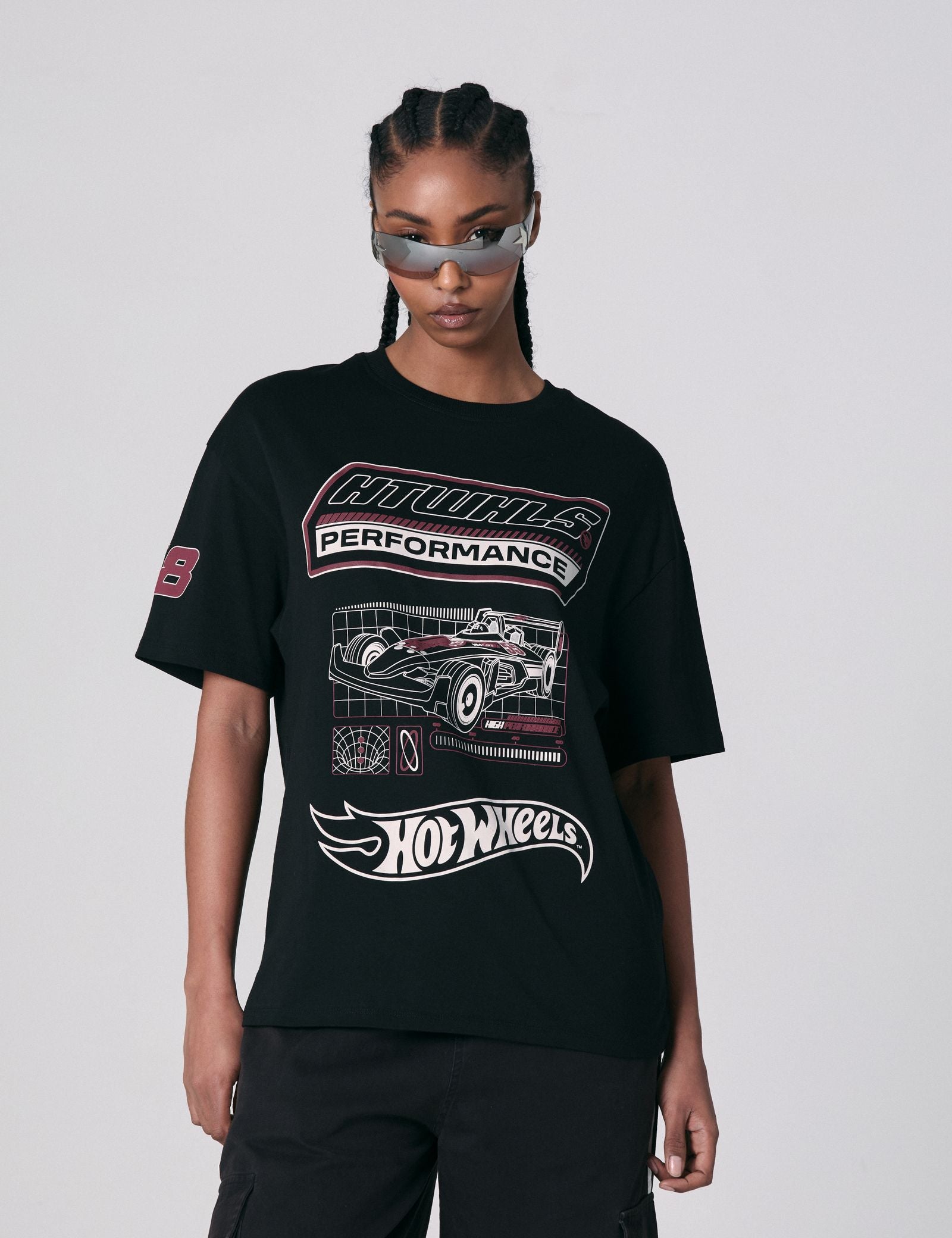 T shirt Jennyfer x Hot wheels noir