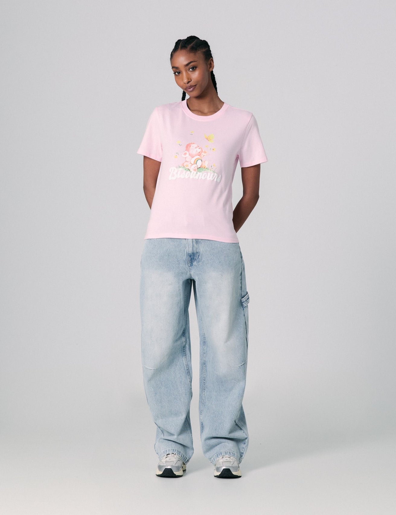 T shirt Les Bisounours x Jennyfer à motif rose - Image 4