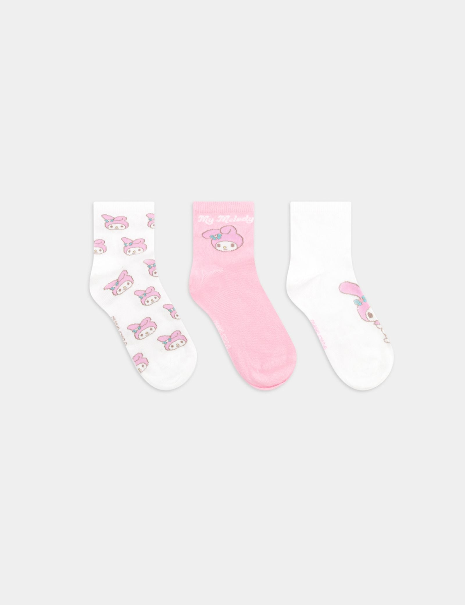 Lot de 3 paires de chaussettes Hello Kitty x Jennyfer blanches et roses