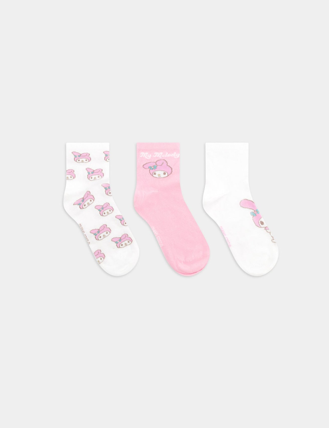 Lot de 3 paires de chaussettes Hello Kitty x Jennyfer blanches et roses - Image 1