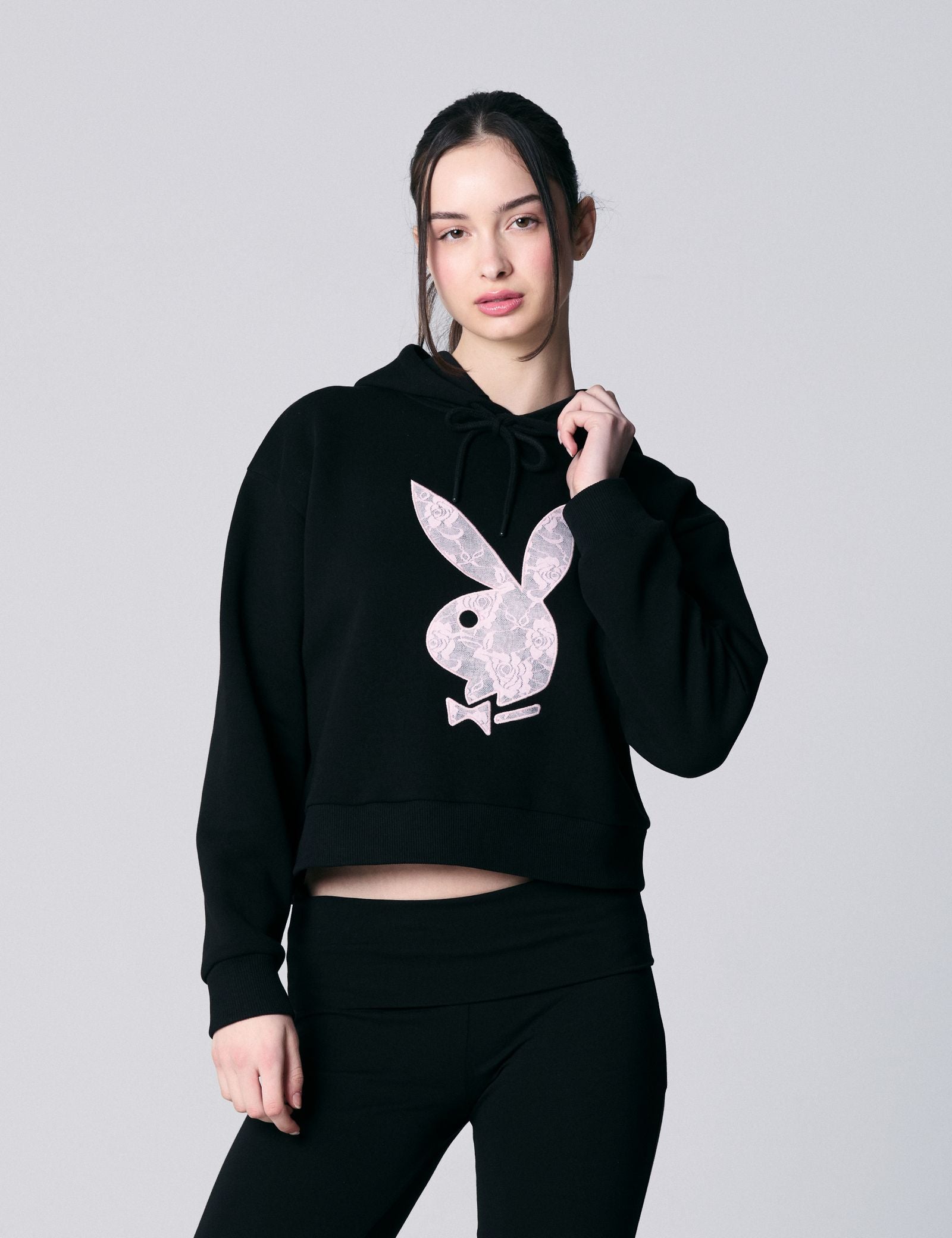 Sweat à capuche Playboy x Jennyfer noir