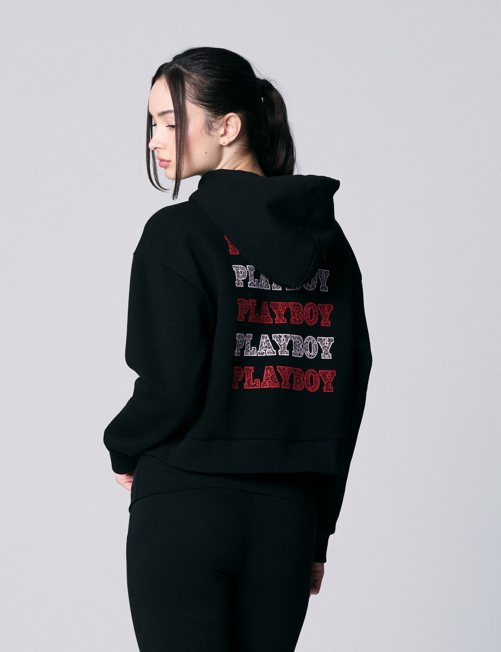 Sweat à capuche Playboy x Jennyfer noir