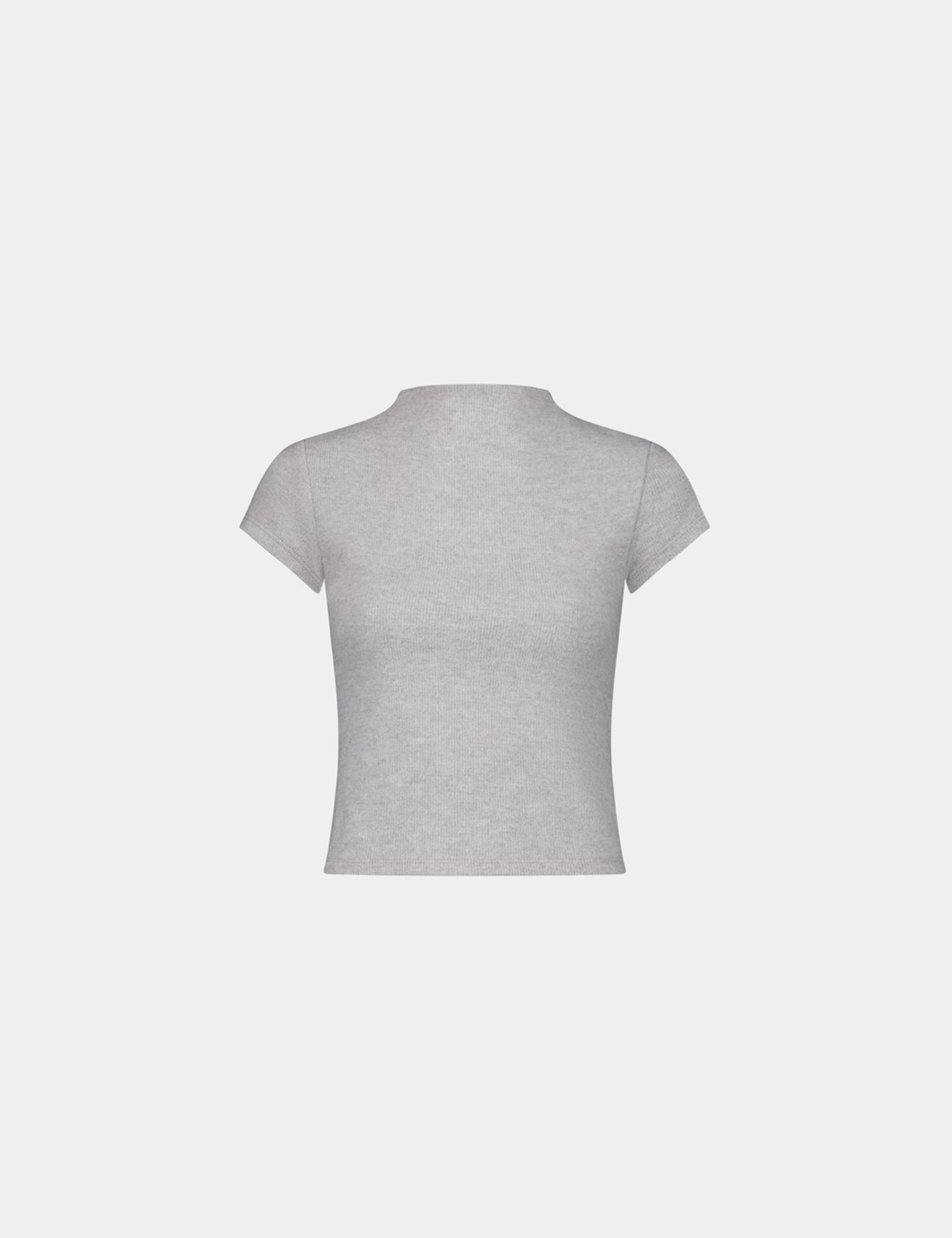 T-shirt épais et doux gris chiné